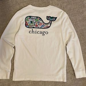 Boys Vineyard Vines Chicago Christmas Whale Long-Sleeve pocket Tee